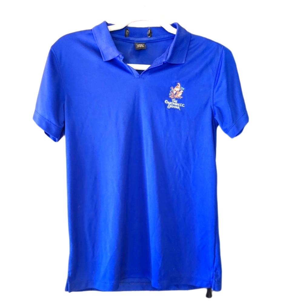 Royal Blue Lightweight Golf Polo Shirt Womens S Oak Creek Country Club Sedona AZ